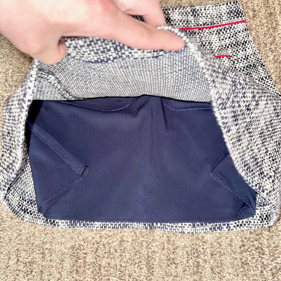 Sable to Sable STS Women's Blue White Tweed Skirt Red Trim Size 2 - Picture 8 of 11